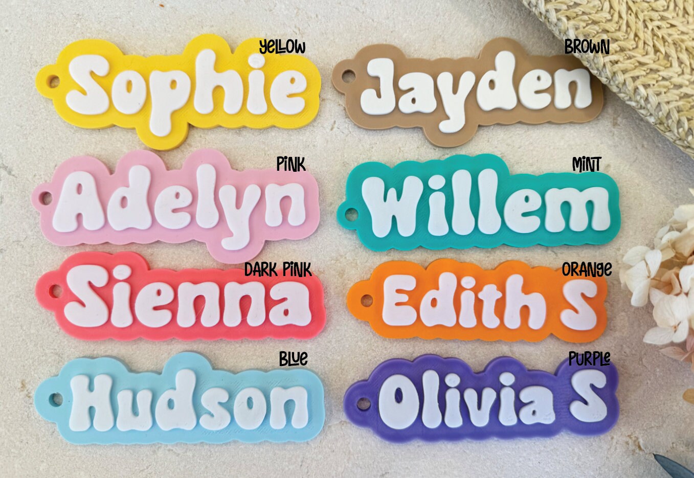 Personalised Name Bag Keyring | Custom Bag tag for kids | Personalized Bag Tag | Kids School Bag tag Daycare bag tag | School bag tag