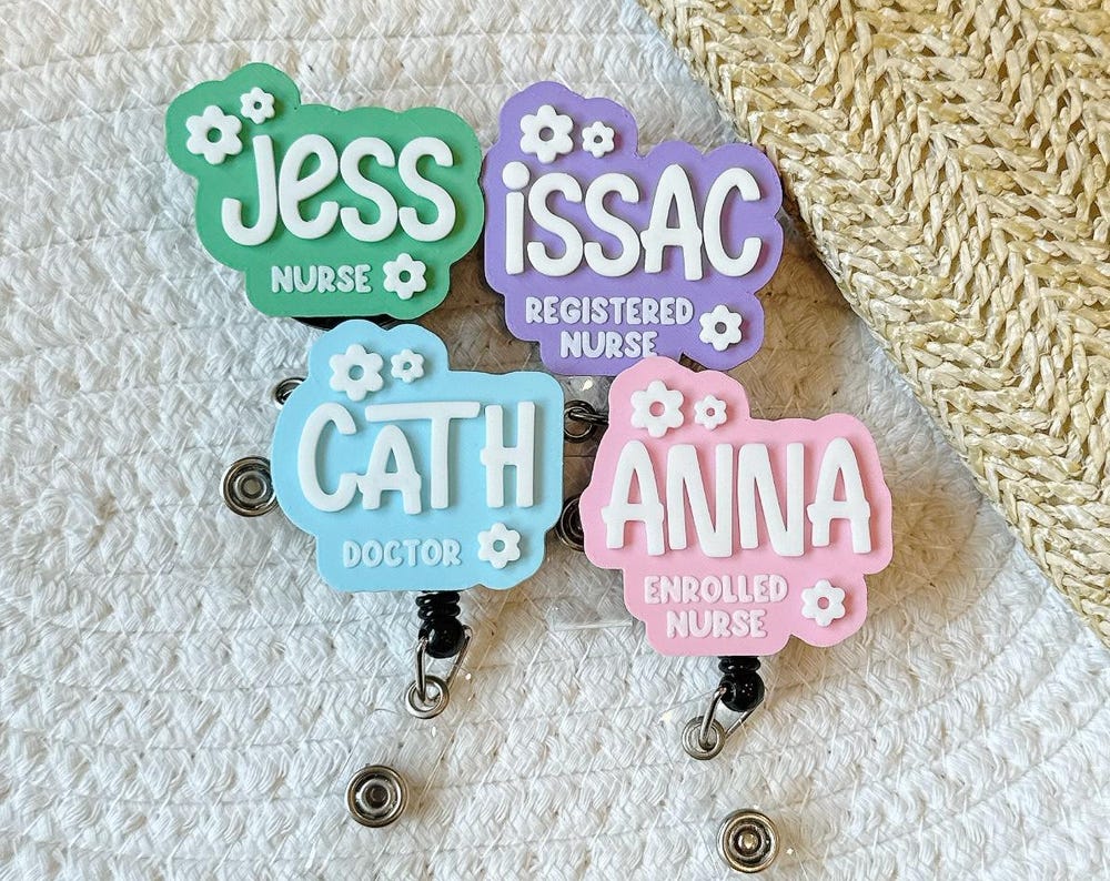 Personalised Retractable Nurse Badge Reel