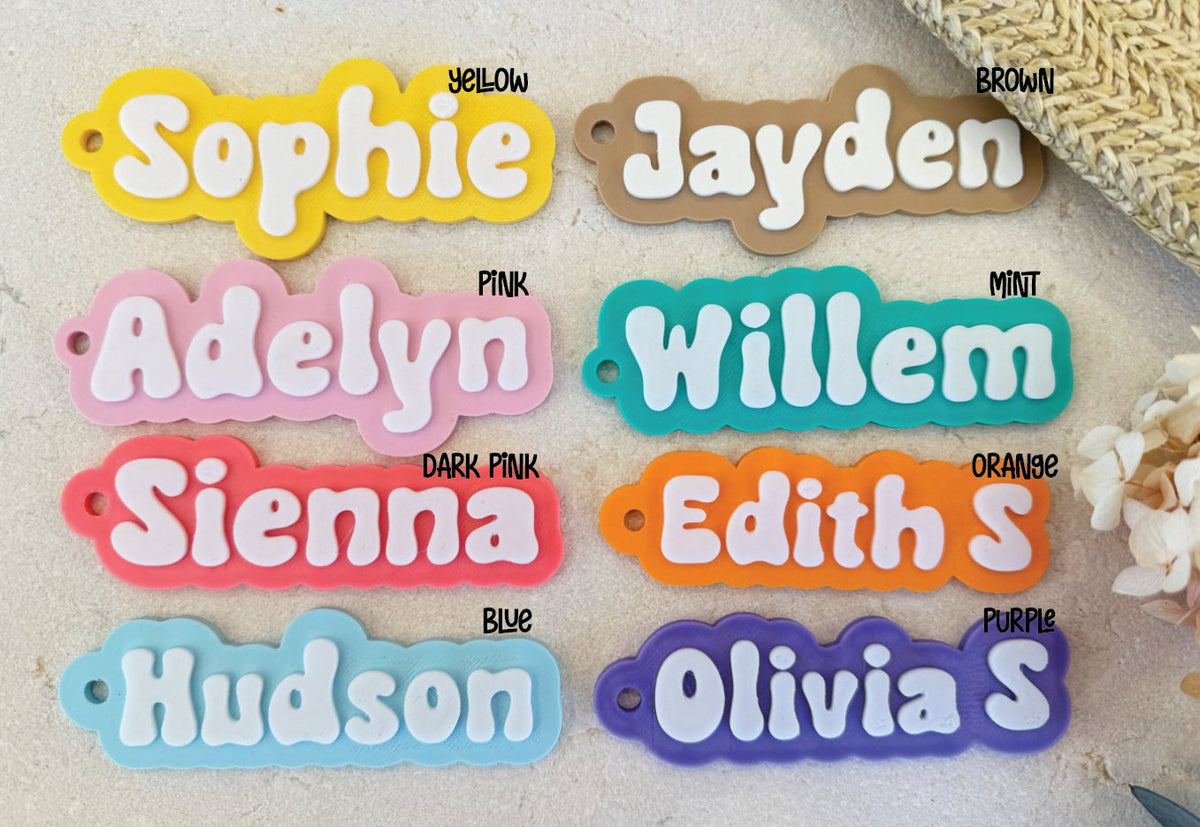 Personalised Name Bag Tag for Kids – School & Daycare Keyring – photo 3