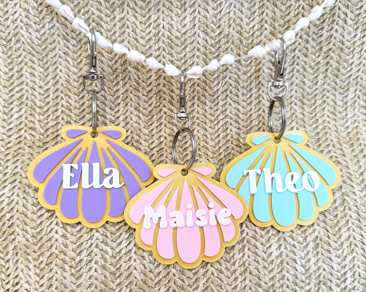 Personalised Beach Shell Bag Tag – Kids Name Keyring – photo 4