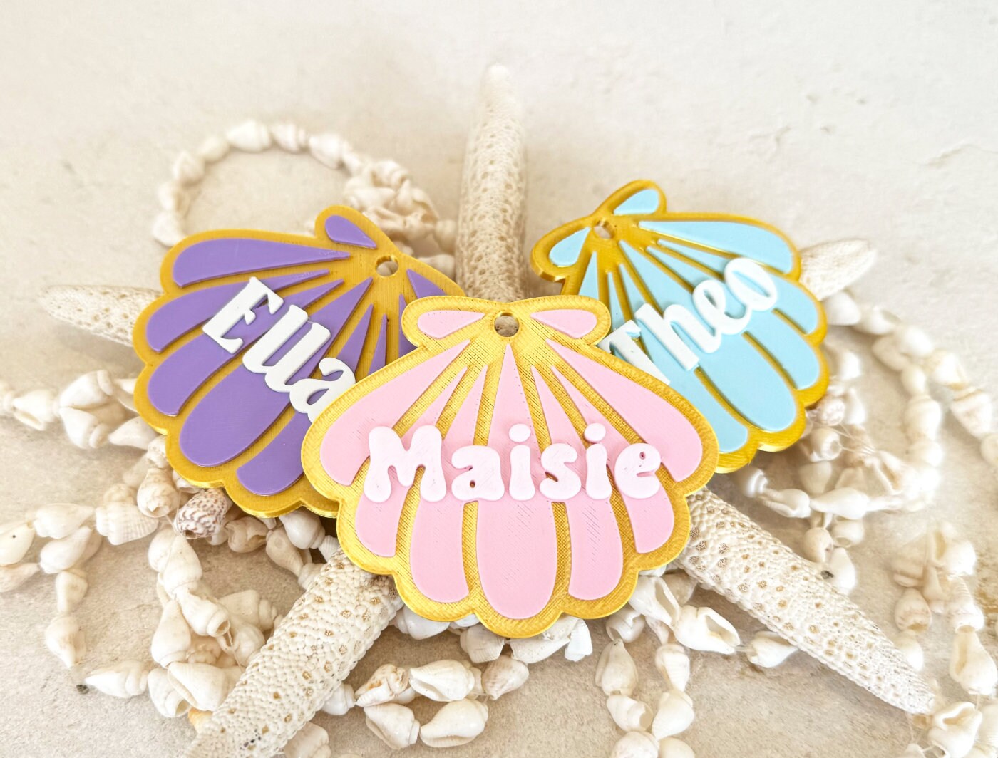 Personalized Shell Name Bag Tag