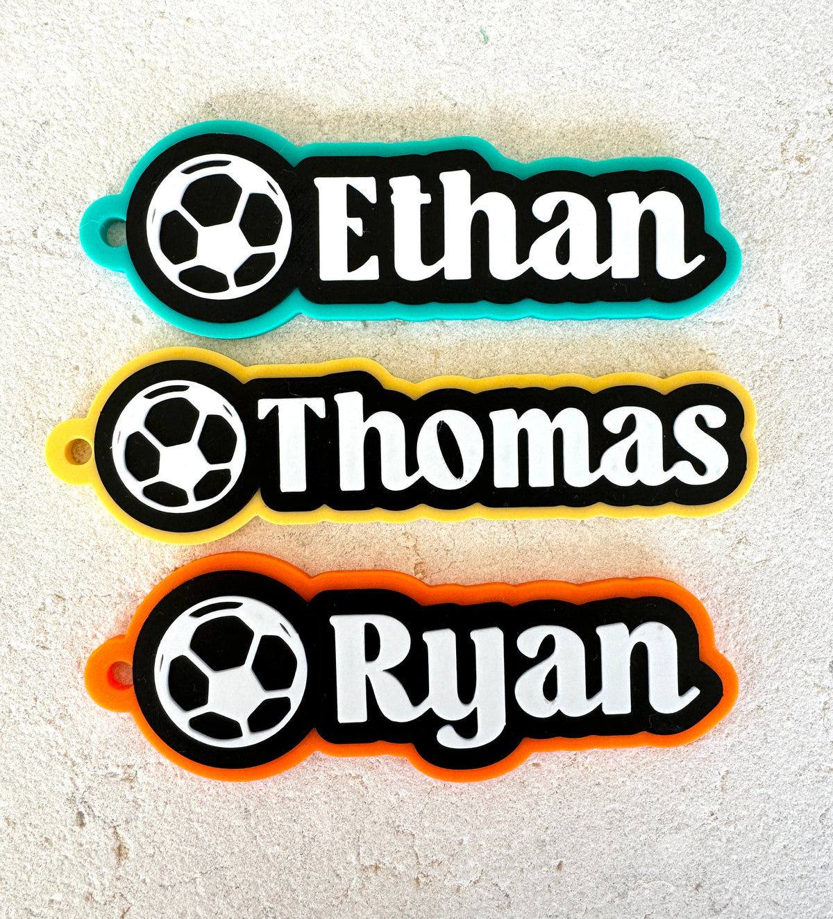 Personalised Soccer Bag Tag – Custom Name Keyring – photo 3