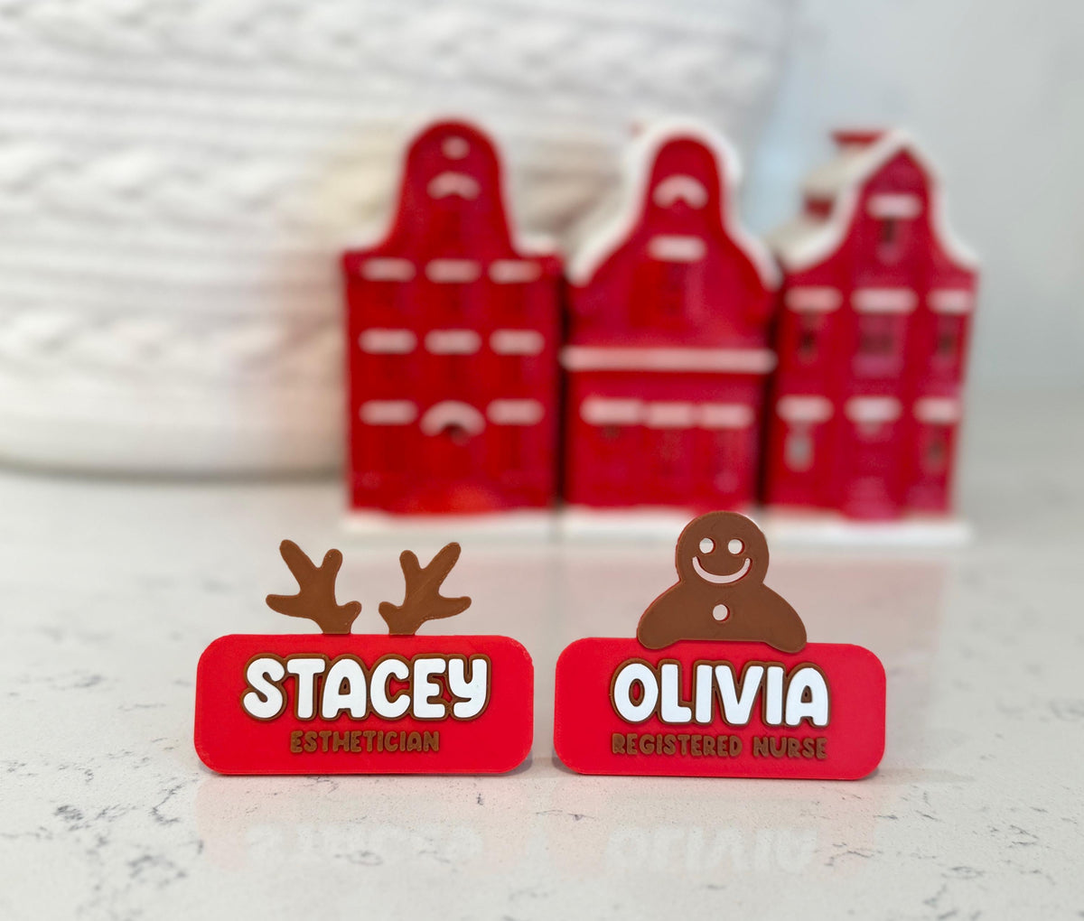 Christmas Name Badge – Reindeer or Gingerbread, Personalised