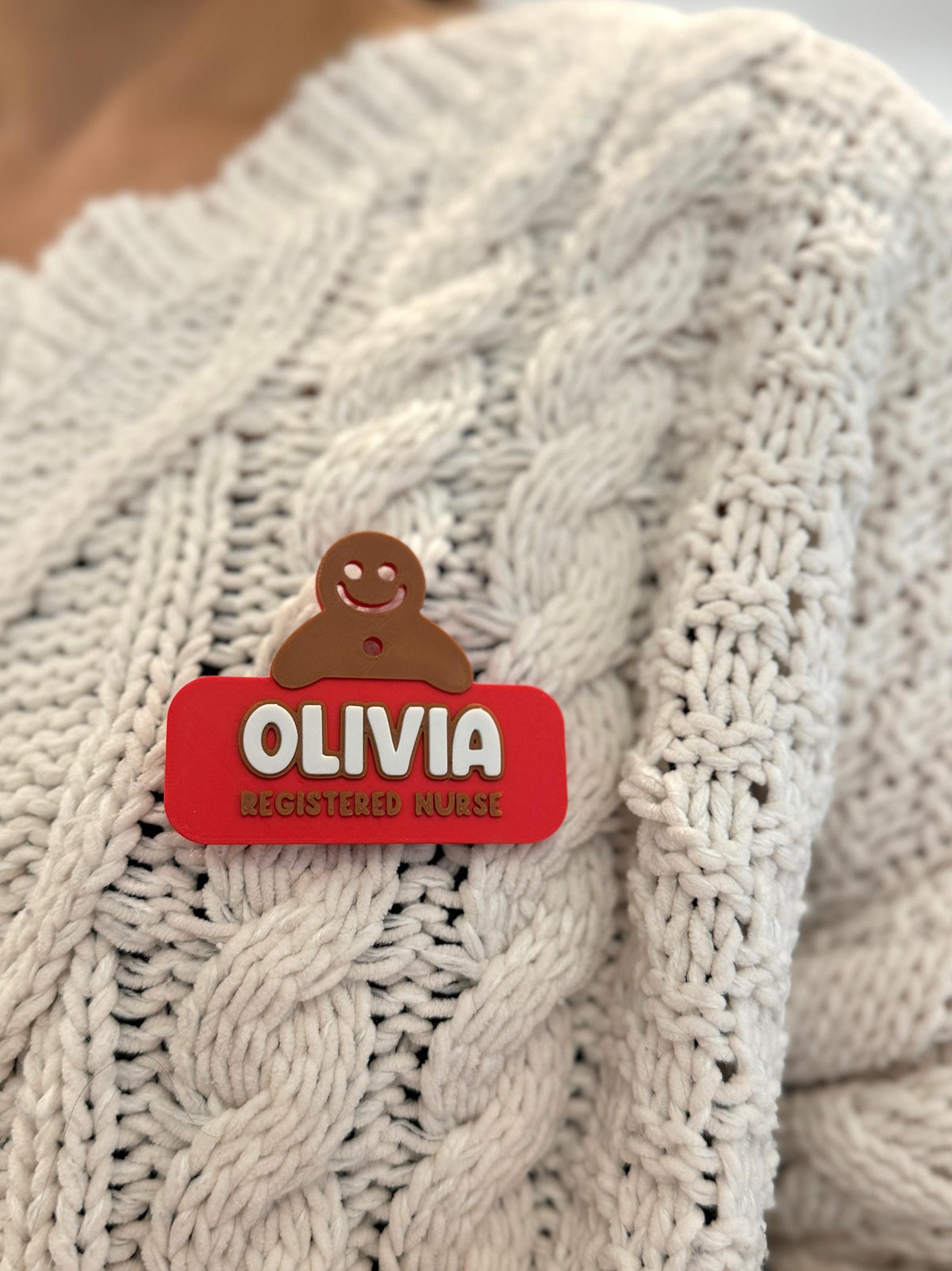 Christmas Name Badge – Reindeer or Gingerbread, Personalised – photo 2