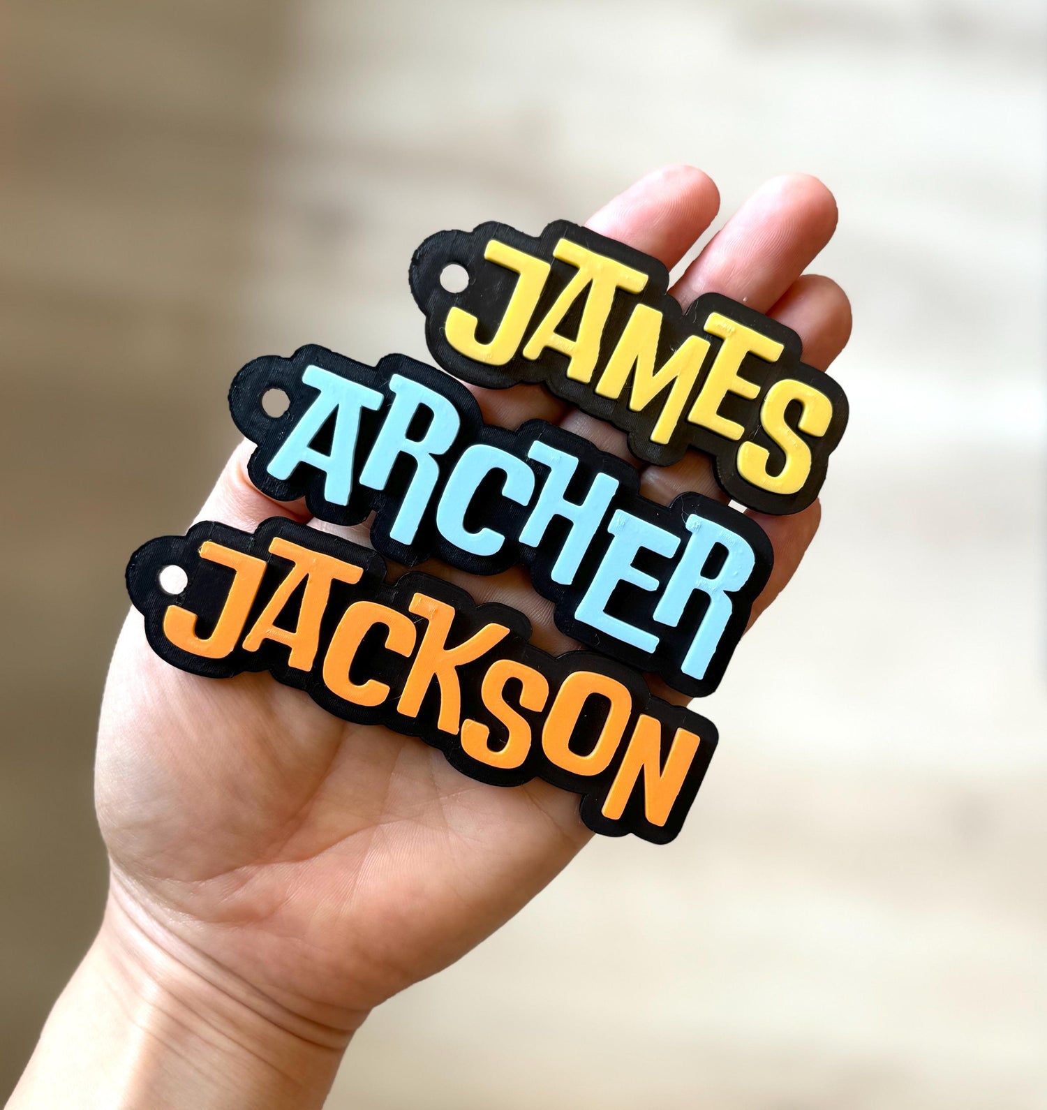 Personalized Black Name Bag Tag