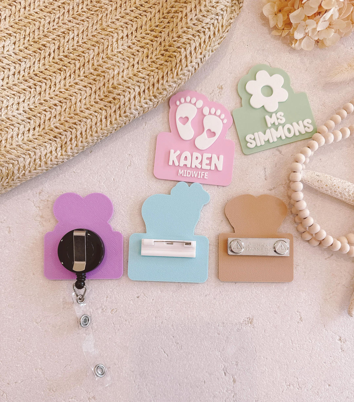Personalised Name Badge – Magnetic, Pin or Badge Reel Mounting – photo 4