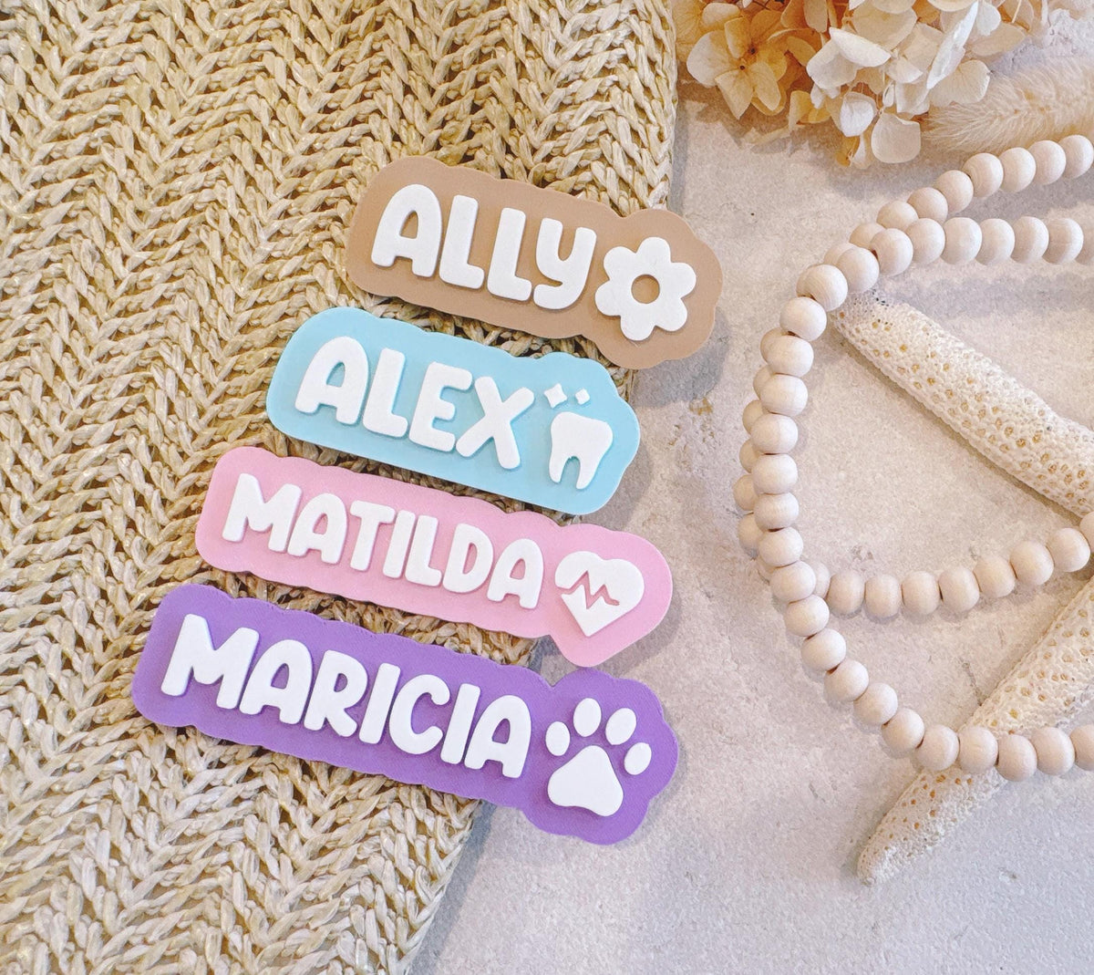 Personalised Name Badge – Name & Symbol, Magnetic or Pin Backing
