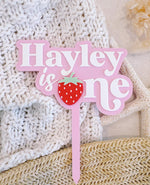 Berry First Birthday Cake Topper – Personalised Strawberry Topper – photo 2
