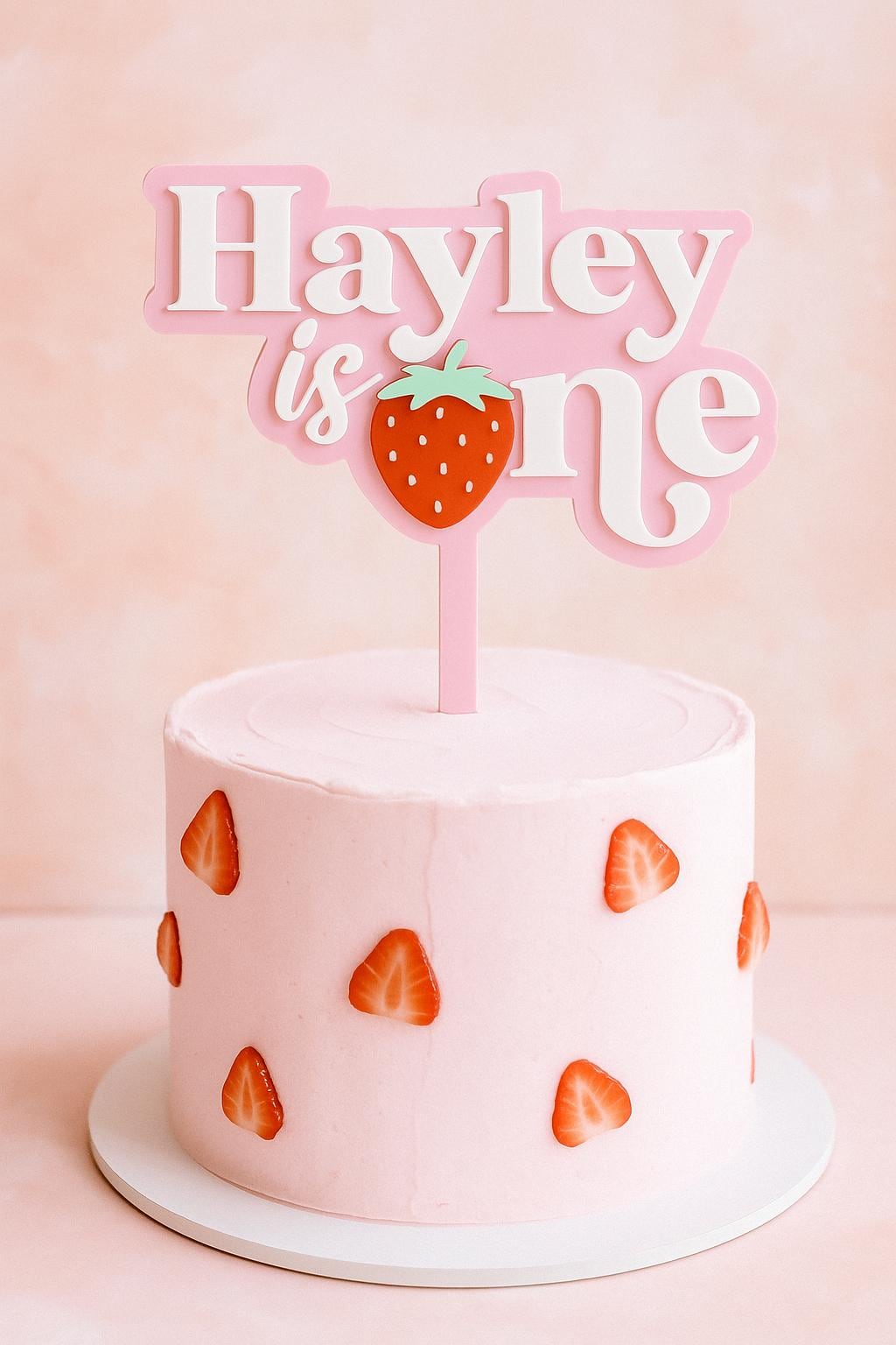 Berry First Birthday Cake Topper – Personalised Strawberry Topper