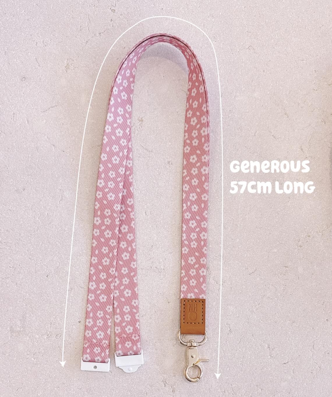 Canvas Lanyard for ID Badges – Black Daisy Print – photo 5