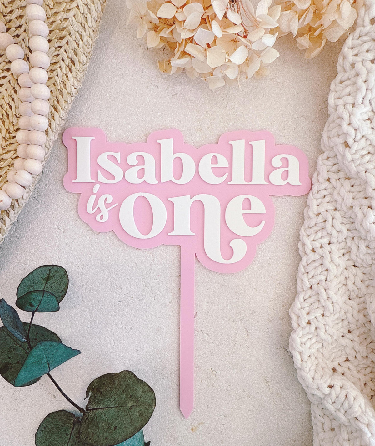 Personalised First Birthday Cake Topper – Daisy Design
