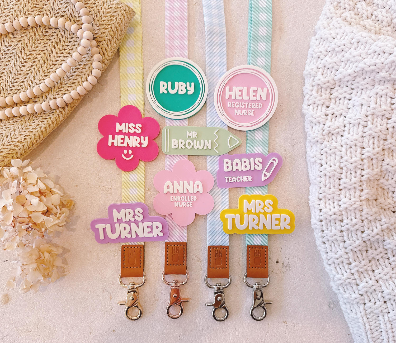 Personalized Teacher Fabric Lanyard