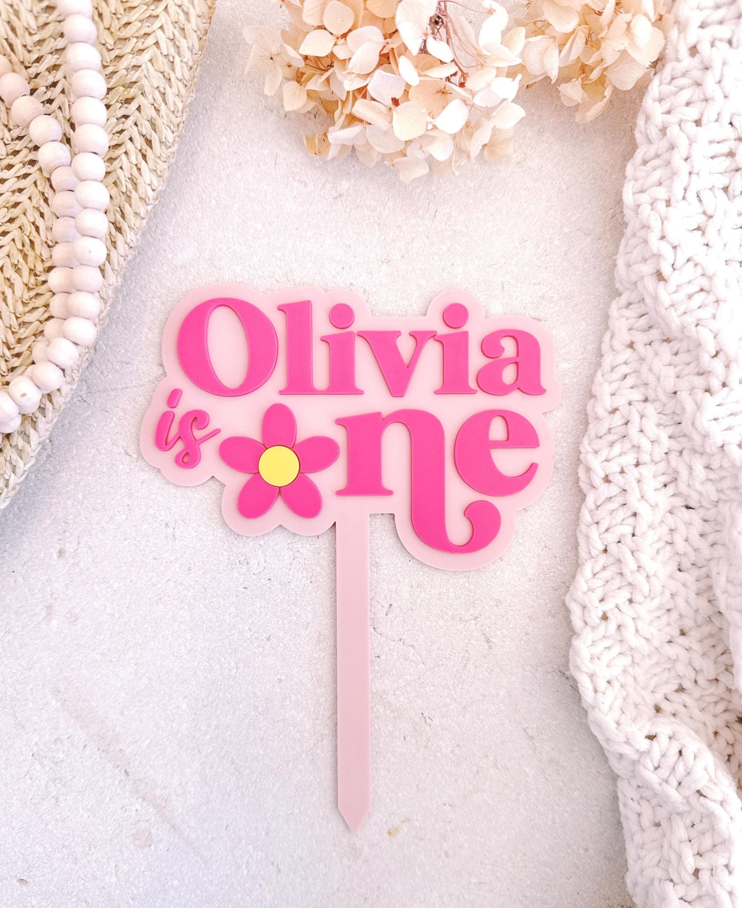 Personalized First Birthday Cake Topper