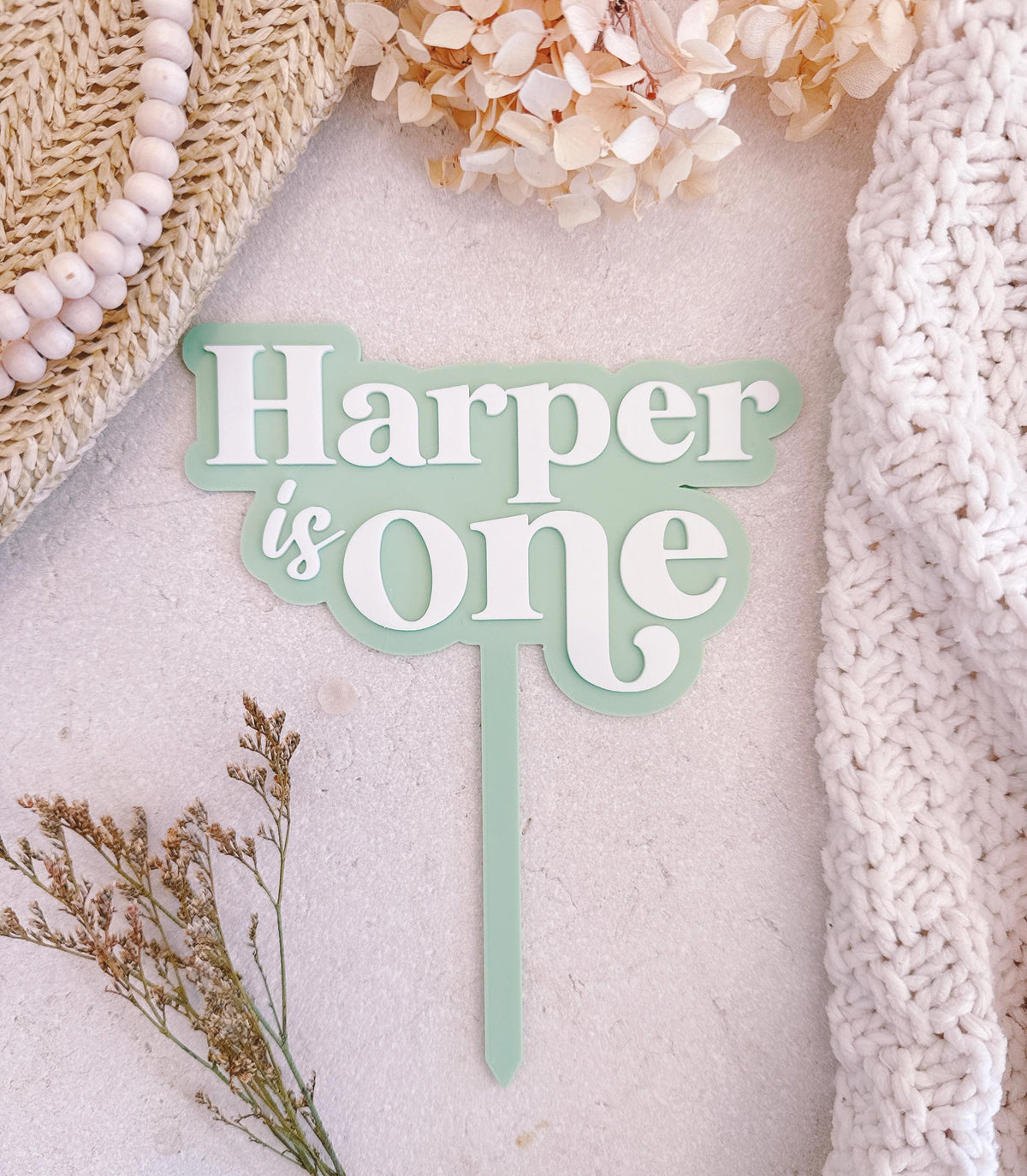 Personalised First Birthday Cake Topper – Daisy Design – photo 3
