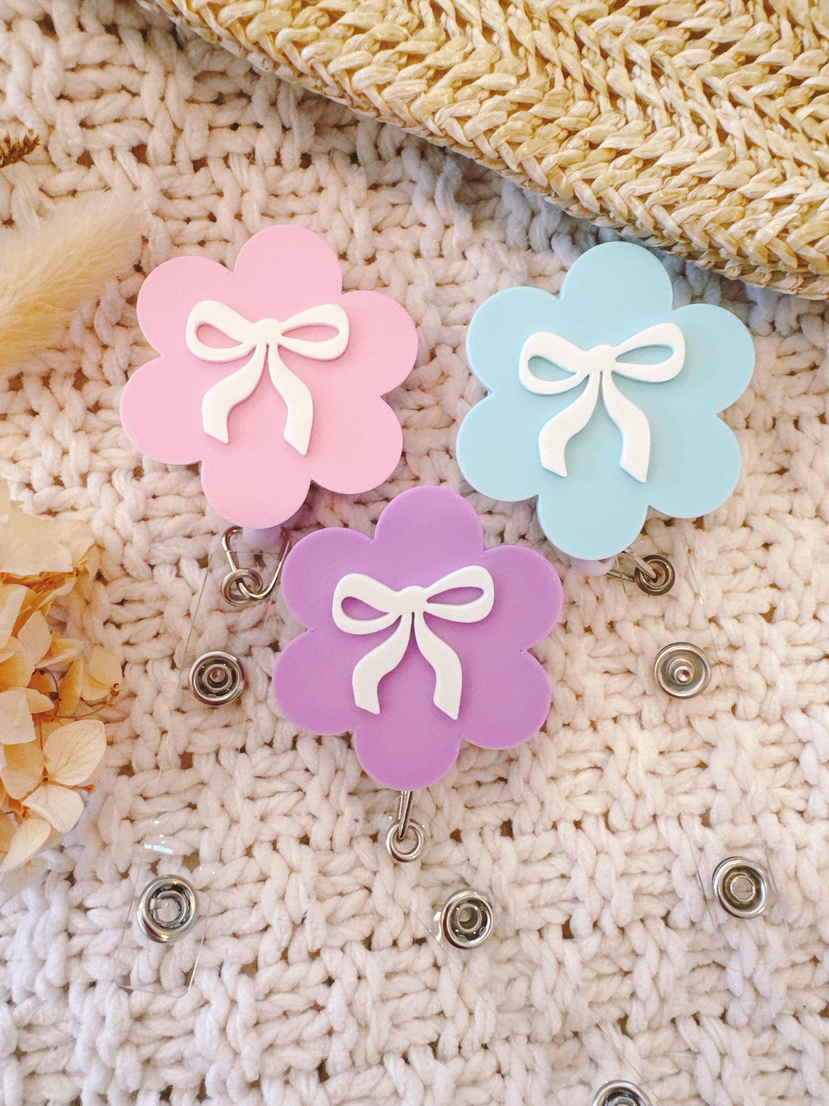 Coquette Bow Badge Reel – Retractable ID Holder