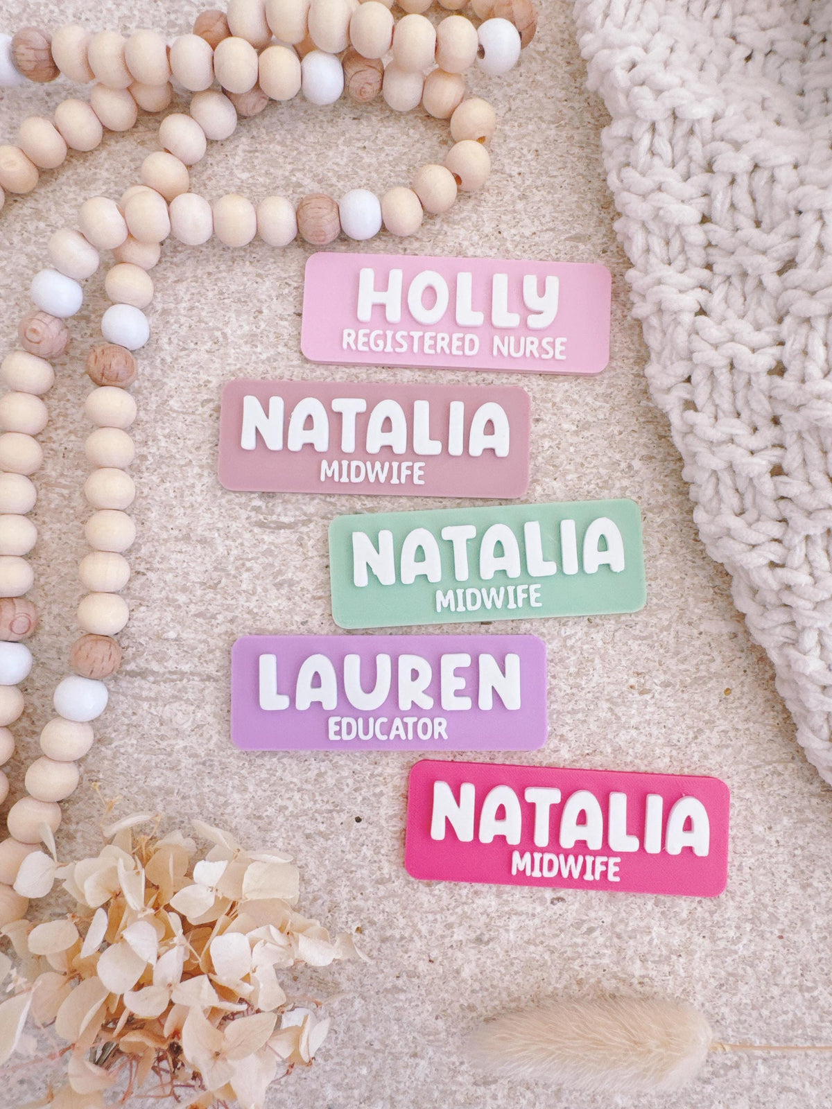 Personalised Name Badge with Symbol – 21 Colours
