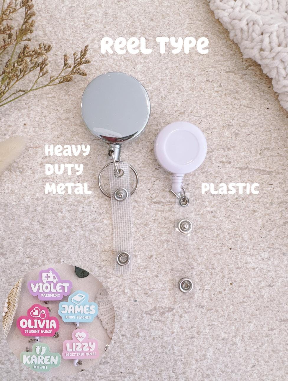Personalised Badge Reel – Retractable ID Holder with Name & Symbol – photo 4