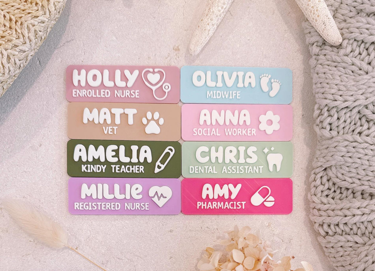 Personalised Name Badge for Nurses & Doctors – Custom Symbol