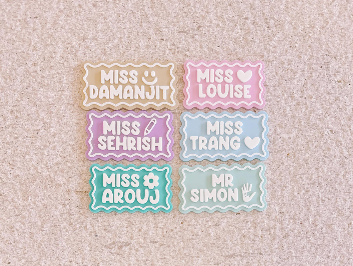 Personalised Midwife Name Badge with Symbol – Magnetic or Pin